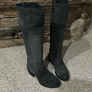 Timberland Suede Boots• Dk grey• Full zipper• Size 7.5 M• 1.5 inch heel